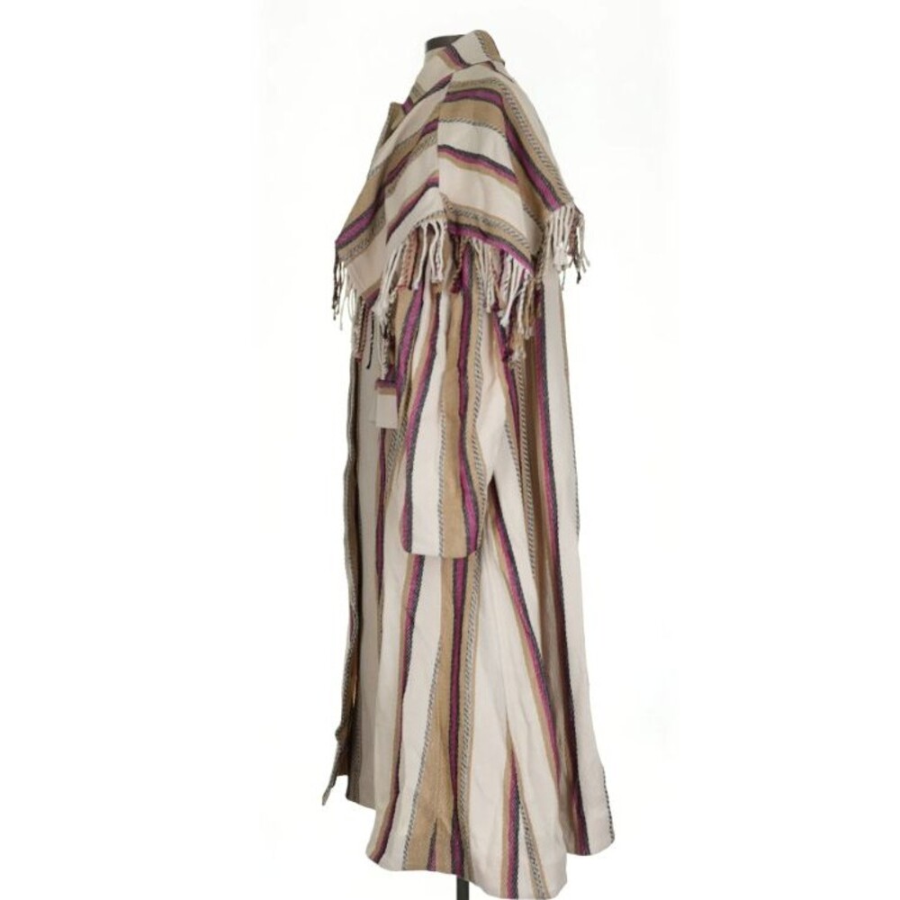 Ulla Johnson Isotta Robe Jacket Linen Striped Coat Beige Positano Small EUC - Picture 11 of 13